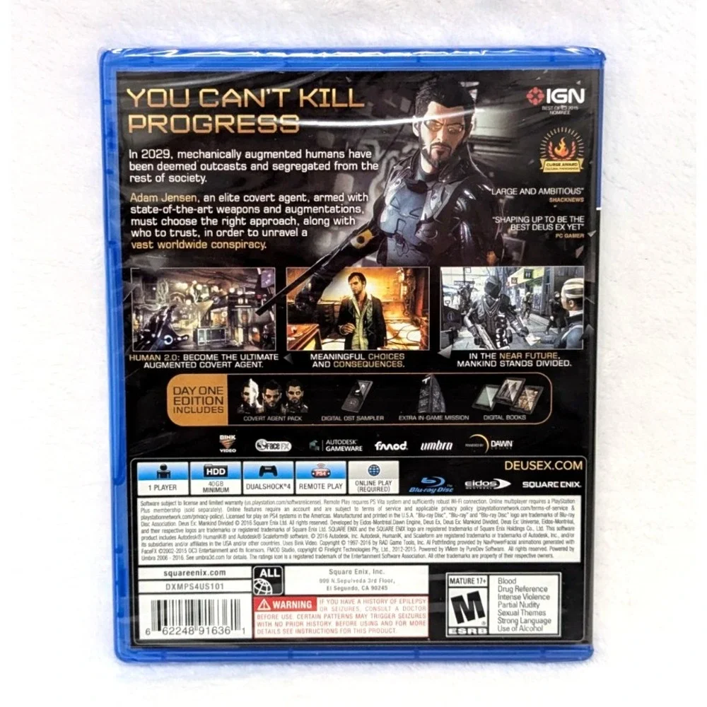 Deus Ex: Mankind Divided (Day One Edition) (PS4) *NEW - Y FOLD FACTORY SEALED*